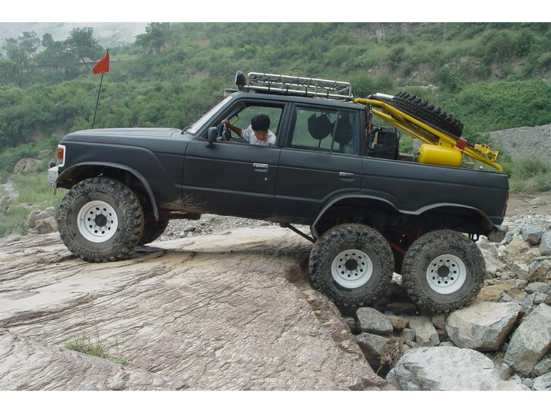 6X6 Black Pickup Truck